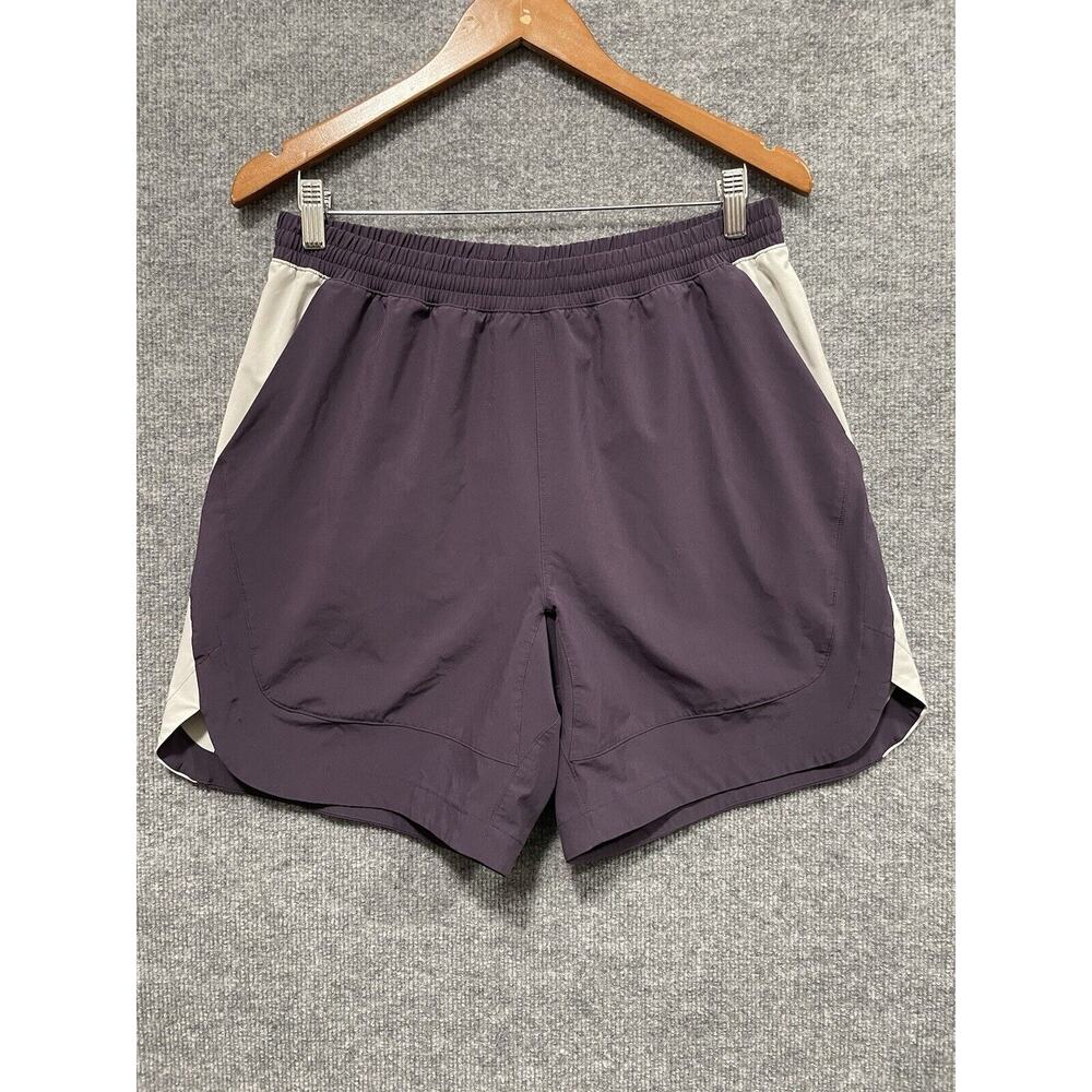 Peloton Purple Speed Lined Velocity 7” Shorts Workout Pockets Size Medium Mens